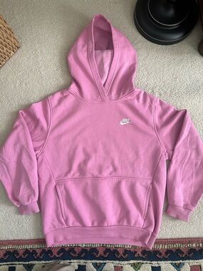 Nike Pink Pullover Hoodie with White Swoosh